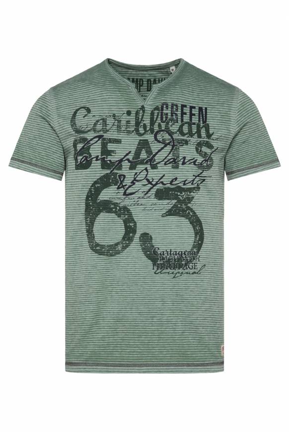 Soccx Streifenshirt mit Vintage Print green beat Letzte 3 Tage