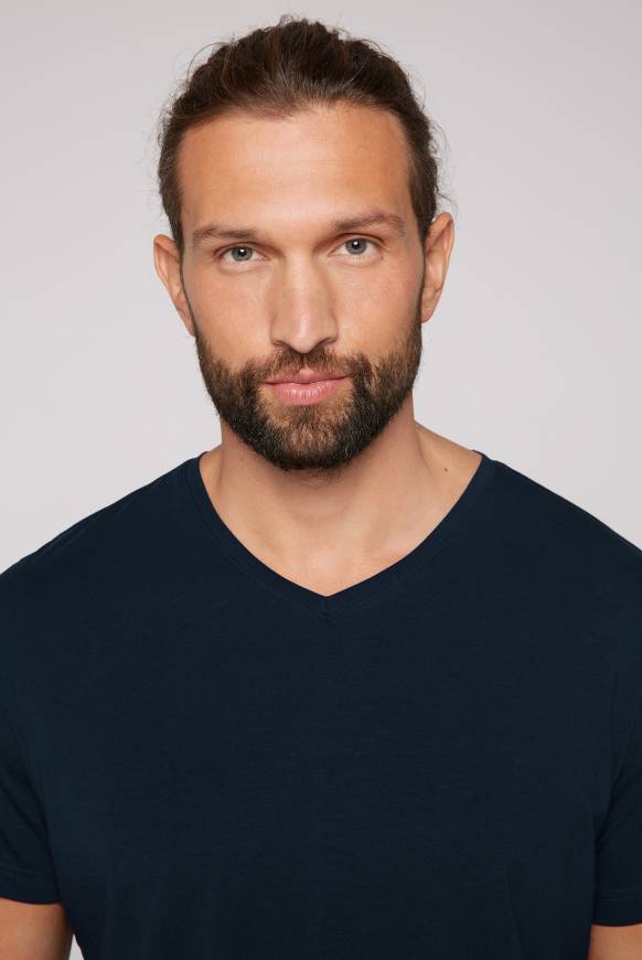 Soccx Basic T-Shirt mit V-Neck, Doppelpack blue navy / blue navy Zeitbegrenzte Promotion