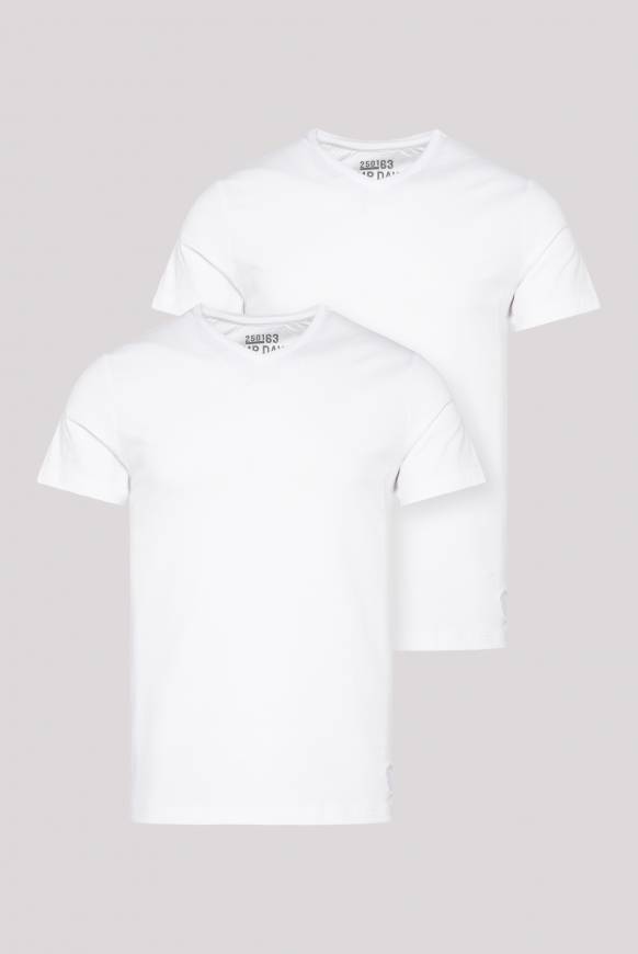 Soccx Basic T-Shirt mit V-Neck, Doppelpack optic white / optic white Bis zu 50% Rabatt