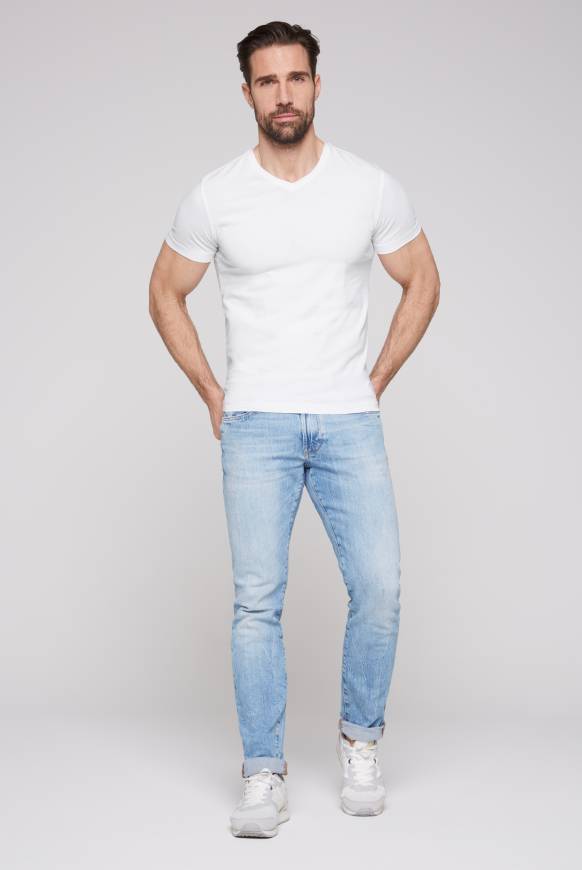Soccx Basic T-Shirt mit V-Neck, Doppelpack optic white / optic white Bis zu 50% Rabatt