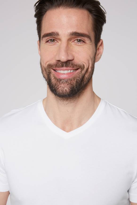Soccx Basic T-Shirt mit V-Neck, Doppelpack optic white / optic white Bis zu 50% Rabatt