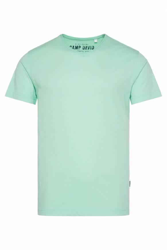 Soccx Basic T-Shirt V-Neck mit Used-Kante sun aqua Bis zu 65% Rabatt