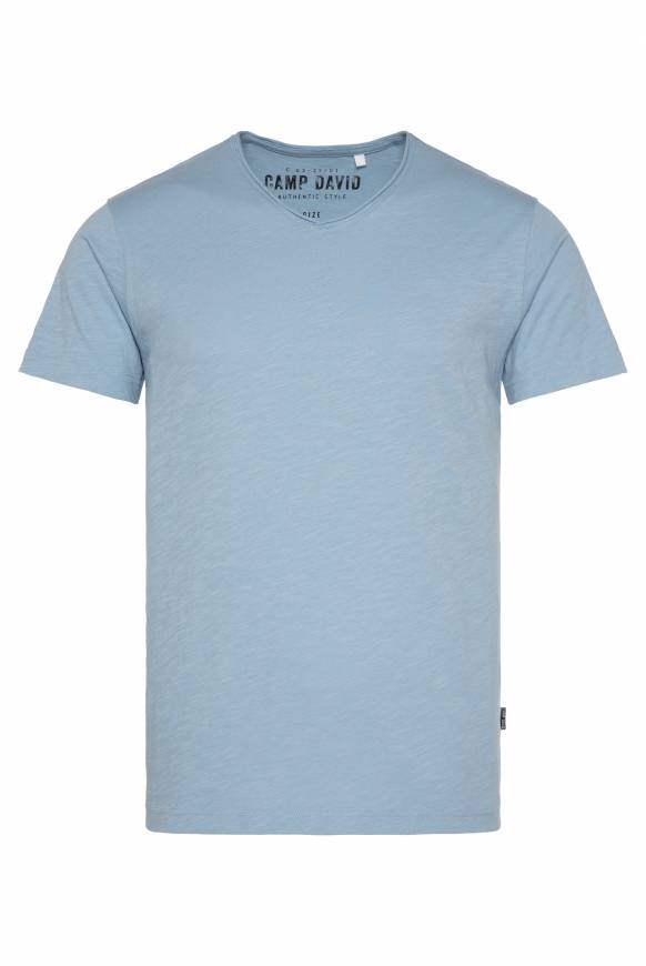 Soccx Basic T-Shirt V-Neck mit Used-Kante new blue Nur für heute