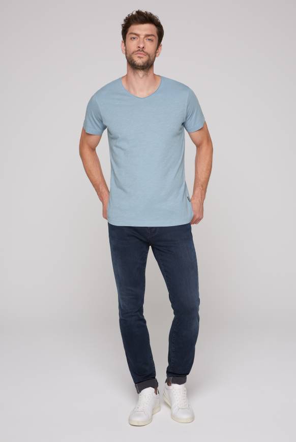 Soccx Basic T-Shirt V-Neck mit Used-Kante new blue Nur für heute