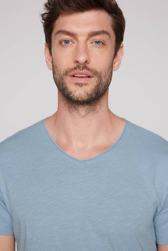 Soccx Basic T-Shirt V-Neck mit Used-Kante new blue Nur für heute