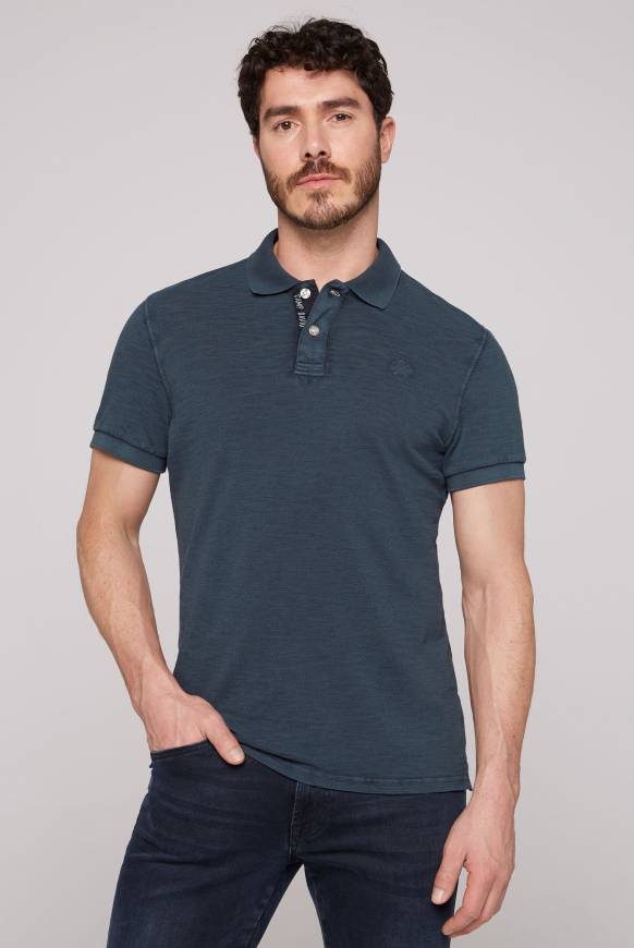 Soccx Kurzarmpolo aus Pikee mit Logostick blue navy S Nur noch ein Tag übrig