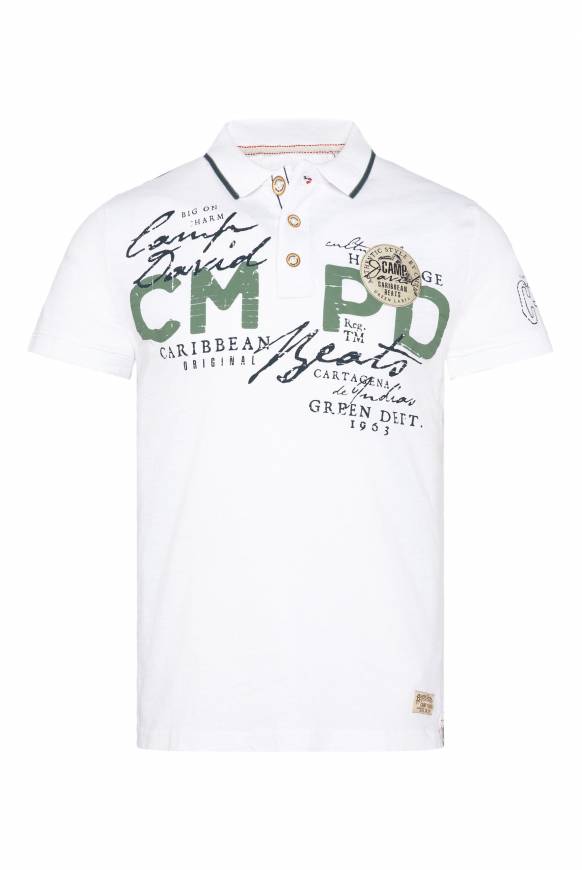 Soccx Poloshirt mit Puff-Print-Details opticwhite M Clearance-Verkauf