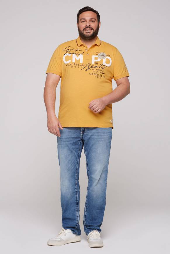 Soccx Poloshirt mit Puff-Print-Details warm sun Kostenloser Versand international