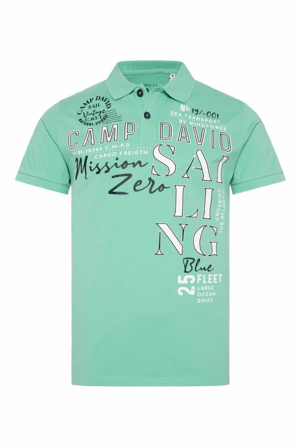 Soccx Pikee-Poloshirt mit Sailing Print sea green L Speichern exportieren