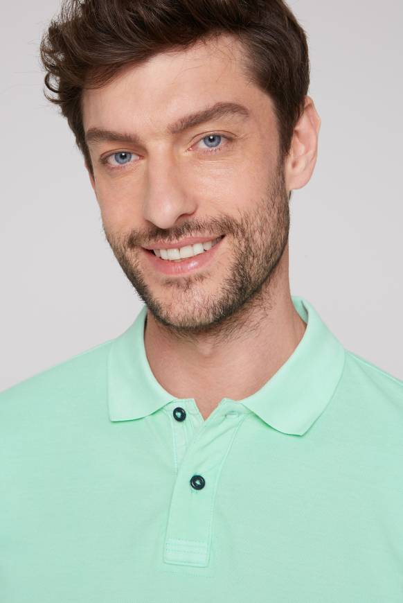 Soccx Basic Pikee-Polo mit Trikotkragen sun aqua 50% Rabatt für begrenzte Zeit
