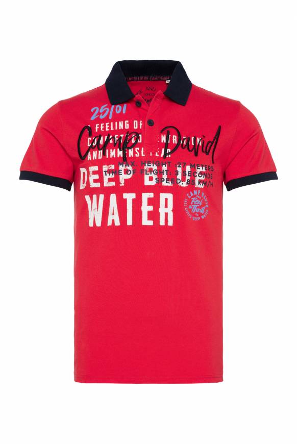 Soccx Poloshirt aus Pikee mit Logo Artworks power red M Verkauf
