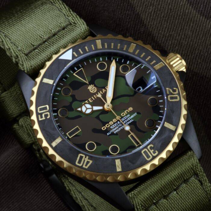 Steinhart Ocean 39 black MILITARY Camouflage Taucheruhr Vatertagsangebot