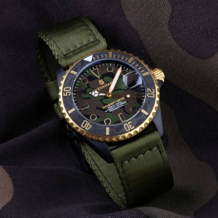 Steinhart Ocean 39 black MILITARY Camouflage Taucheruhr Vatertagsangebot