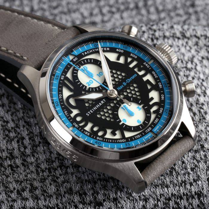 Steinhart NAV.B-CHRONO 42 SKELETON blue Fabrikladen