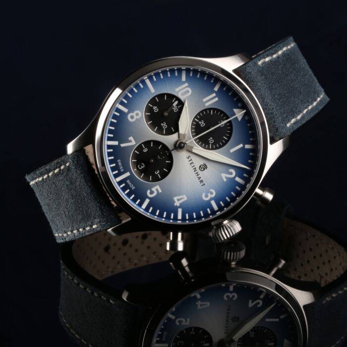 Steinhart Pilot Chronograph 42 blue SUMMER EDITION Kostenloser Versand
