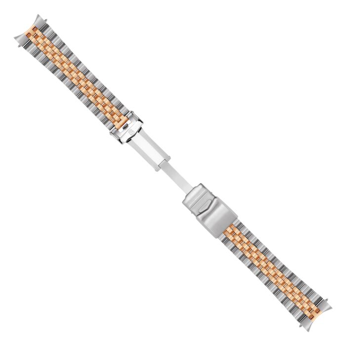 Steinhart Stahlband bicolor satiniert 22x18 mm fünfreihig inkl. Bandanstöße Kostenlose Rückgabe
