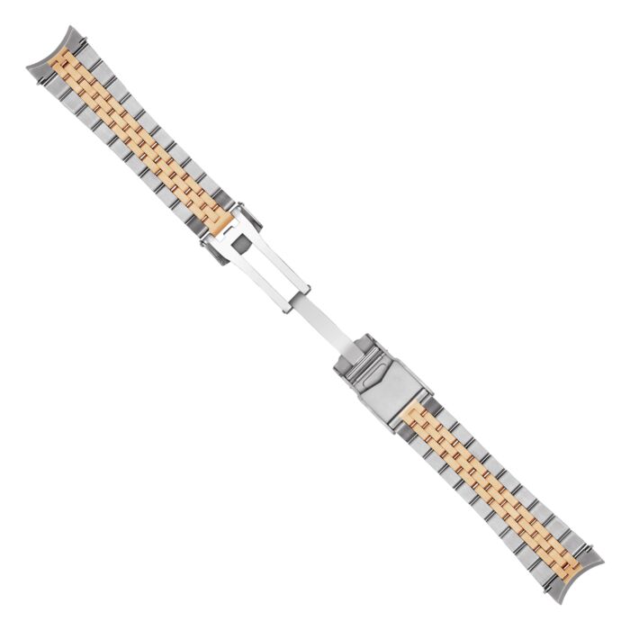Steinhart Stahlband bicolor satiniert 22x18 mm fünfreihig inkl. Bandanstöße Kostenlose Rückgabe