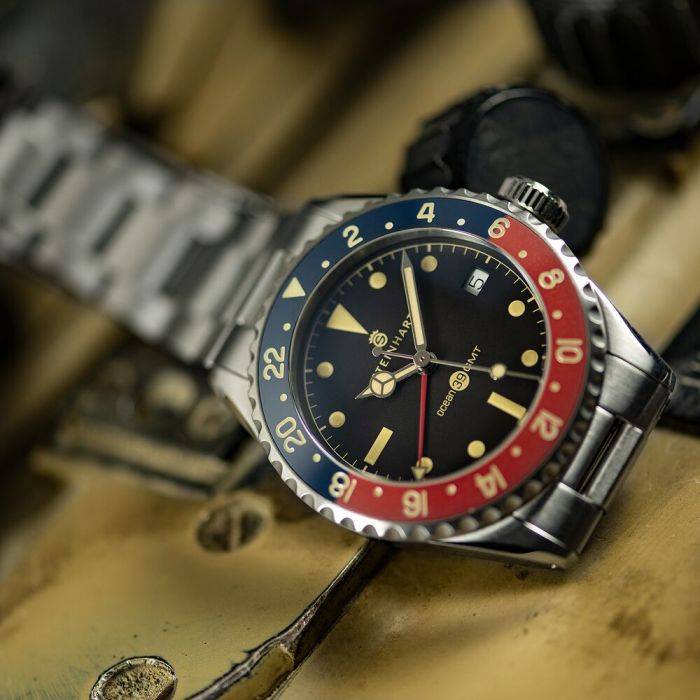 Steinhart Ocean 39 vintage GMT premium BLUE-RED Ceramic Kostenloser Versand