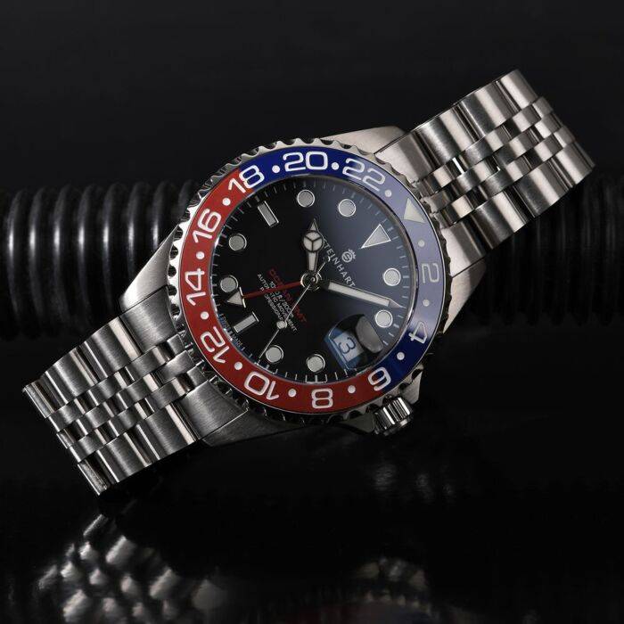 Steinhart Ocean 39 GMT.2 BLUE-RED Ceramic Taucheruhr Großer Ausverkauf