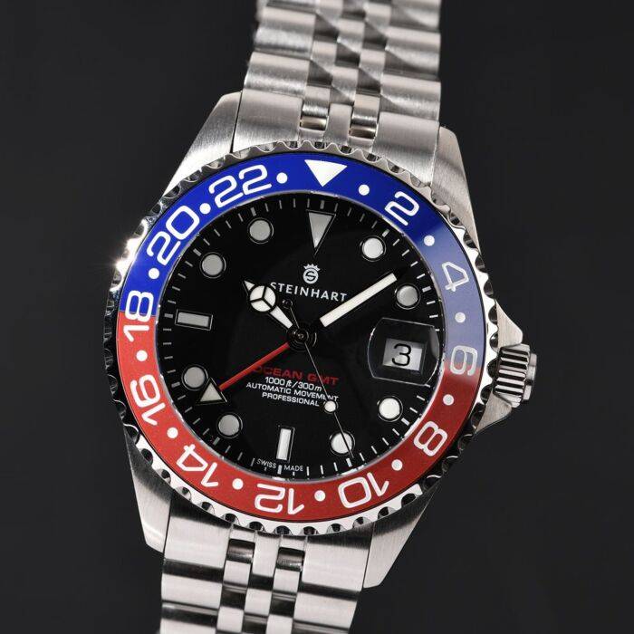 Steinhart Ocean 39 GMT.2 BLUE-RED Ceramic Taucheruhr Großer Ausverkauf