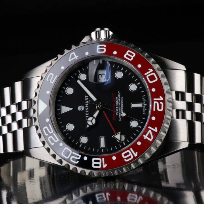 Steinhart Ocean One GMT BLACK-RED. 2 Ceramic Taucheruhr Vatertagsangebot