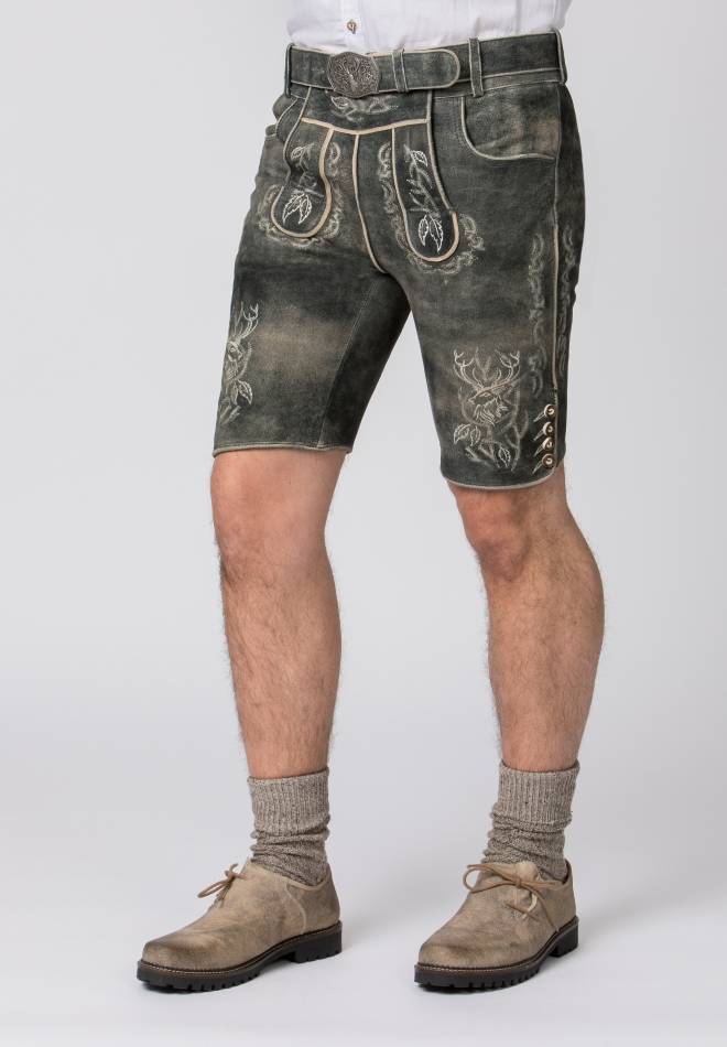 Stockerpoint Lederhose Lee grau gespeckt 58 Blitzangebot