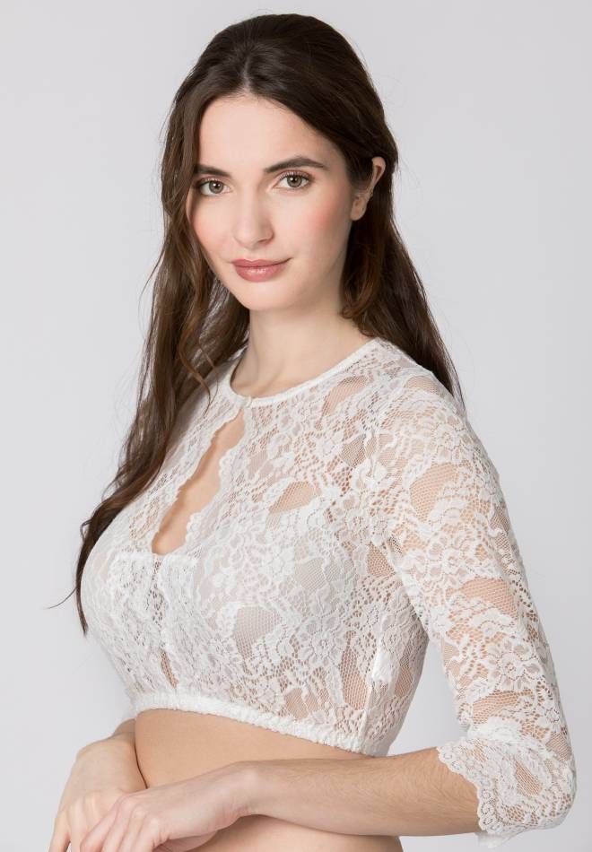 Stockerpoint Dirndlbluse Smilla creme 34 Blitzangebot