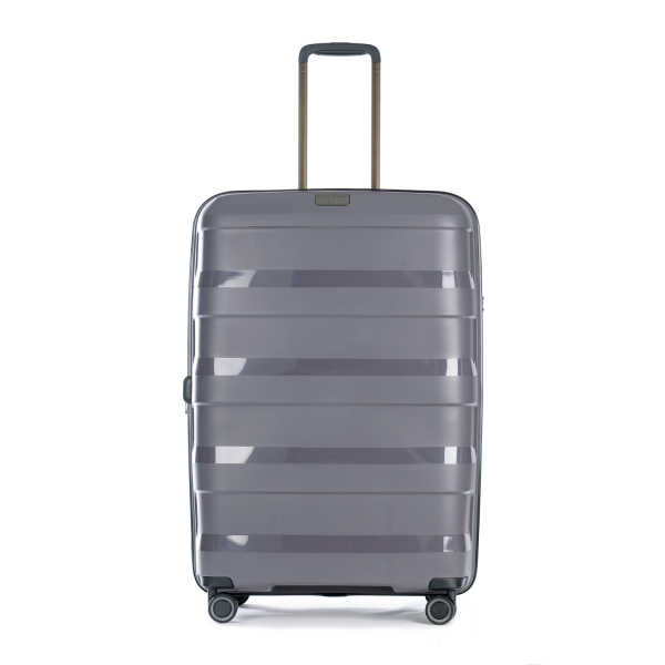 Stratic Straw + - Hartschalen Koffer L (75 cm), 4 Doppelrollen, TSA Schloss, Reißverschlussvariante, Erweiterungsfalte dark grey Bestseller