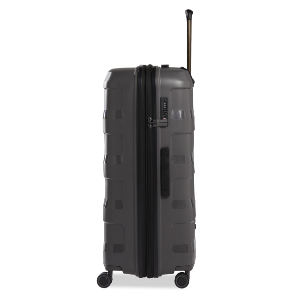 Stratic Straw + - Hartschalen Koffer L (75 cm), 4 Doppelrollen, TSA Schloss, Reißverschlussvariante, Erweiterungsfalte dark grey Bestseller
