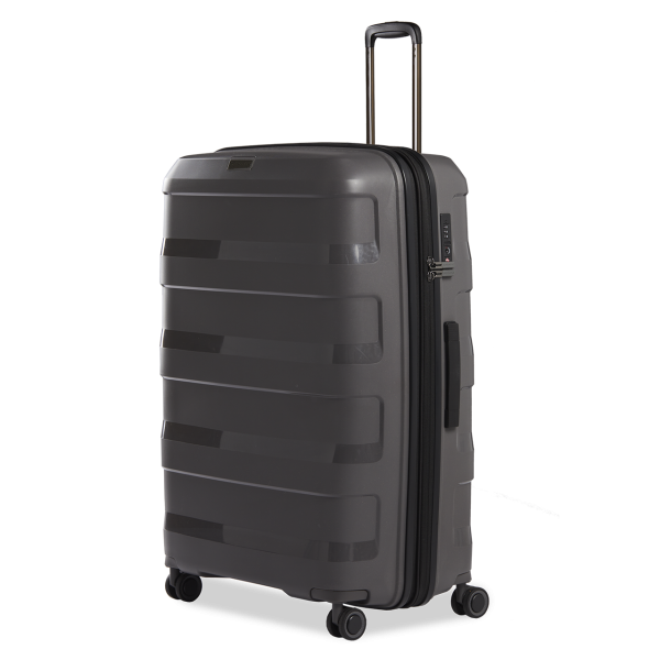 Stratic Straw + - Hartschalen Koffer L (75 cm), 4 Doppelrollen, TSA Schloss, Reißverschlussvariante, Erweiterungsfalte dark grey Bestseller