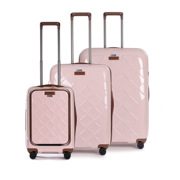 Stratic Leather&More - Koffer-Set 3-teilig (S mit Vortasche, M, L) rose Letzte 2 Tage