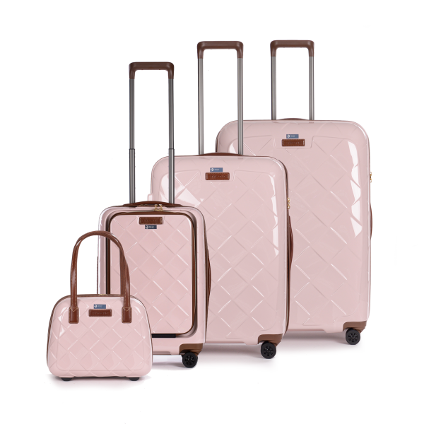 Stratic Leather&More - Koffer-Set 4-teilig (S mit Vortasche, M, L, BC) rose Letzter Tag