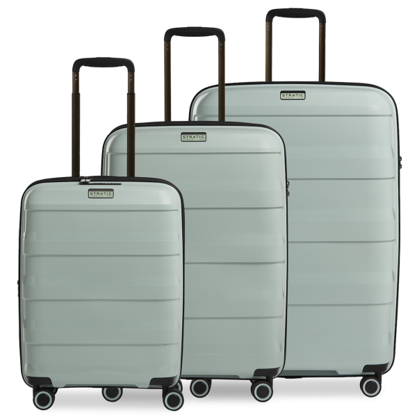 Stratic STRAW + - Koffer-Set 3-teilig Hartschalen-Koffer (S, M, L), 4 Rollen, TSA Schloss, umweltfreundlich black Bis zu 60% Rabatt