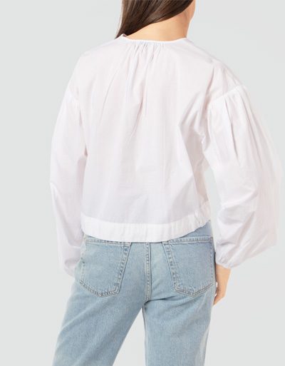 Marc O'Polo Bluse mit Tunnelzug am Saum Black Friday Preise