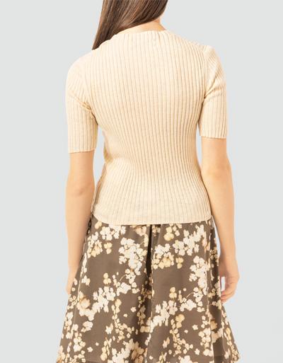 Marc O'Polo Kurzarmpullover aus feinem Rippenstrick zollfrei