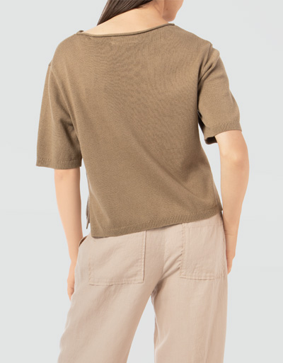 Marc O'Polo Kurzarmpullover mit rollierten Halsausschnitt 50% Rabatt für begrenzte Zeit