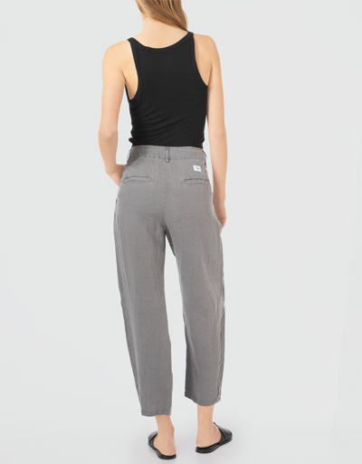 Replay Leinenhose mit Bundfalten Sonderangebot der Fabrik