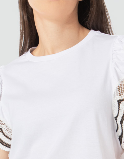 TWIN-SET Blusenshirt mit Makrameespitze Vierteljährliche Förderung