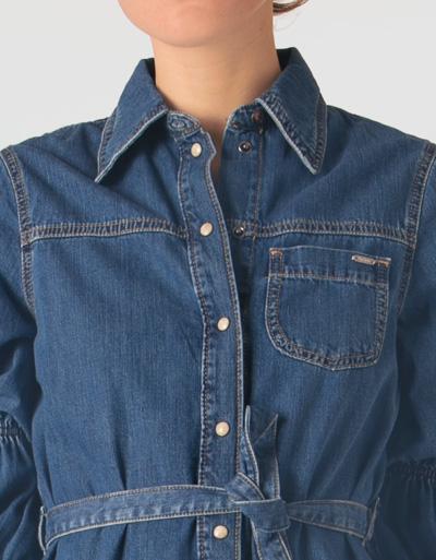 Pepe Jeans Jeanskleid mit dezenten Puff-Ärmel Fabrik Onlineshop