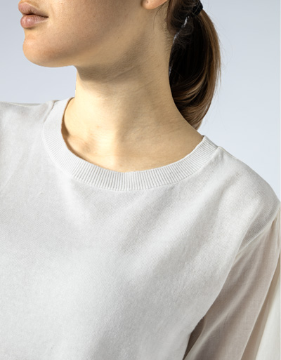 TWIN-SET Bluse mit Strickeinsatz Hotsell