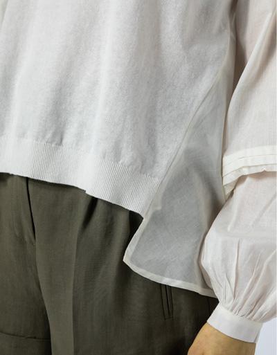 TWIN-SET Bluse mit Strickeinsatz Hotsell