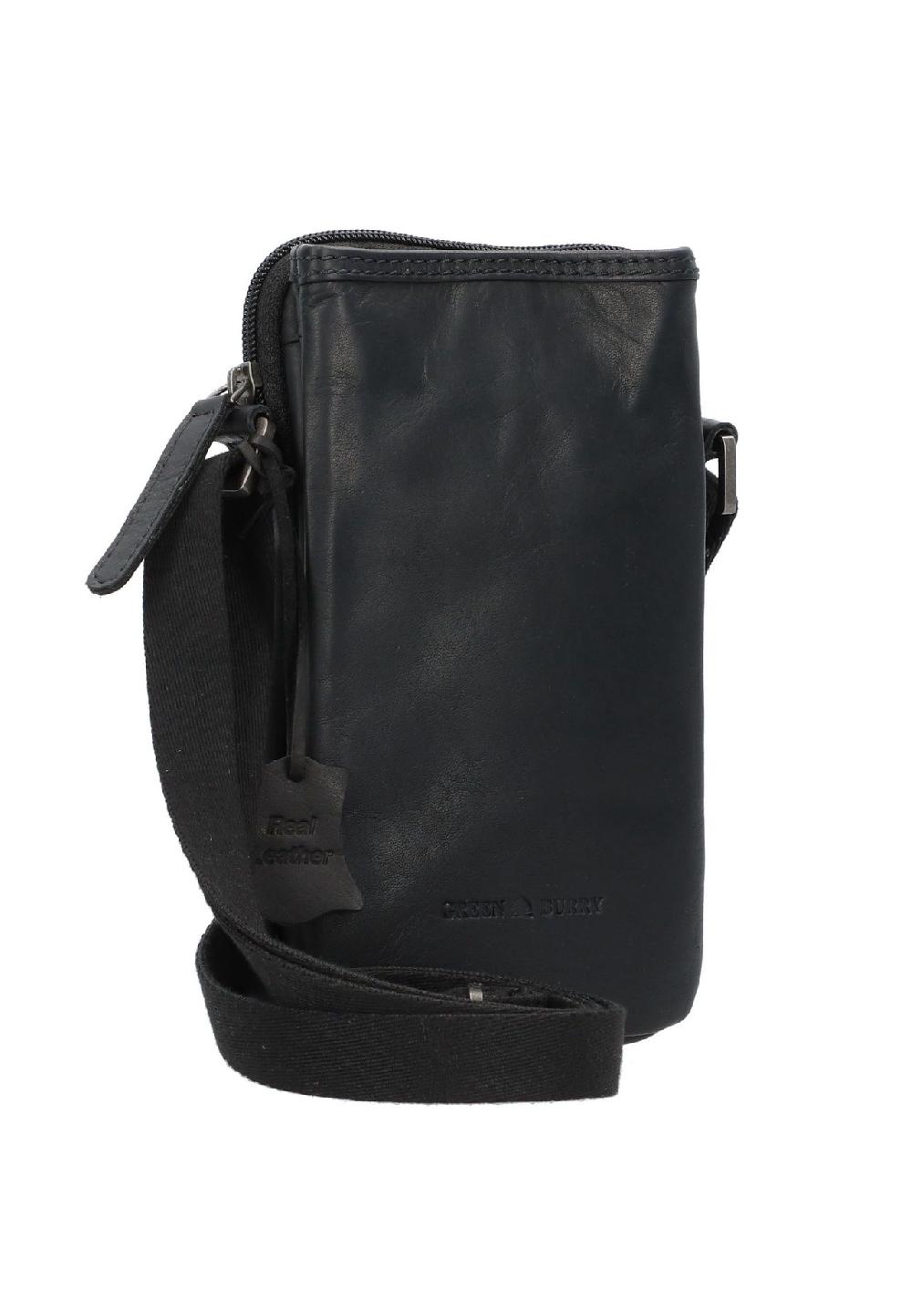 GREEN BURRY Pure Black Pure Black Handytasche Leder 11 cm zollfrei