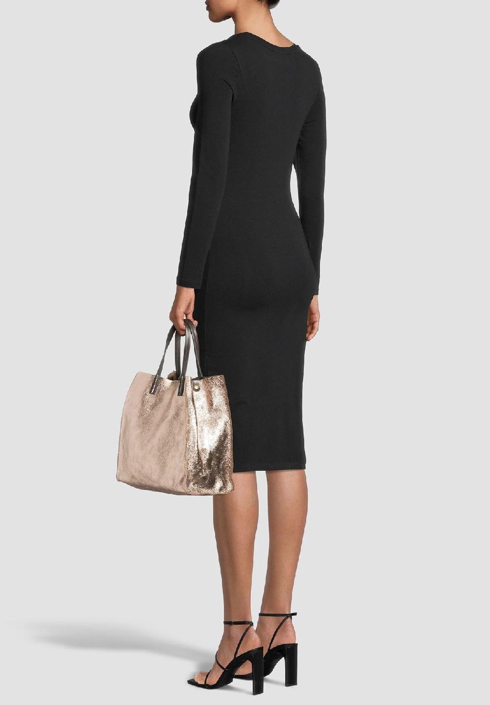 GALERIA Shopper Leder Metallic-Look für Damen Versandkostenfrei