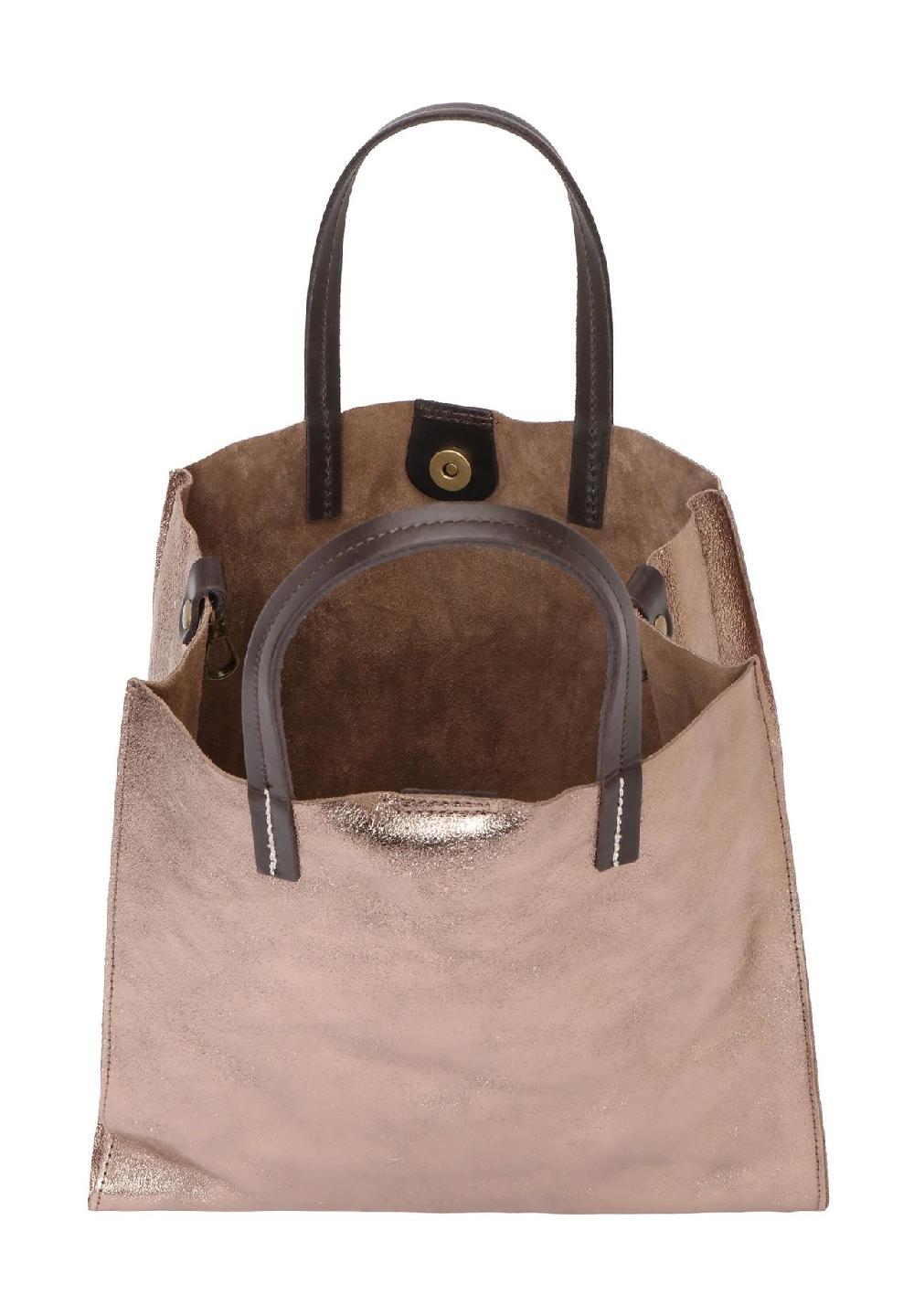 GALERIA Shopper Leder Metallic-Look für Damen Versandkostenfrei
