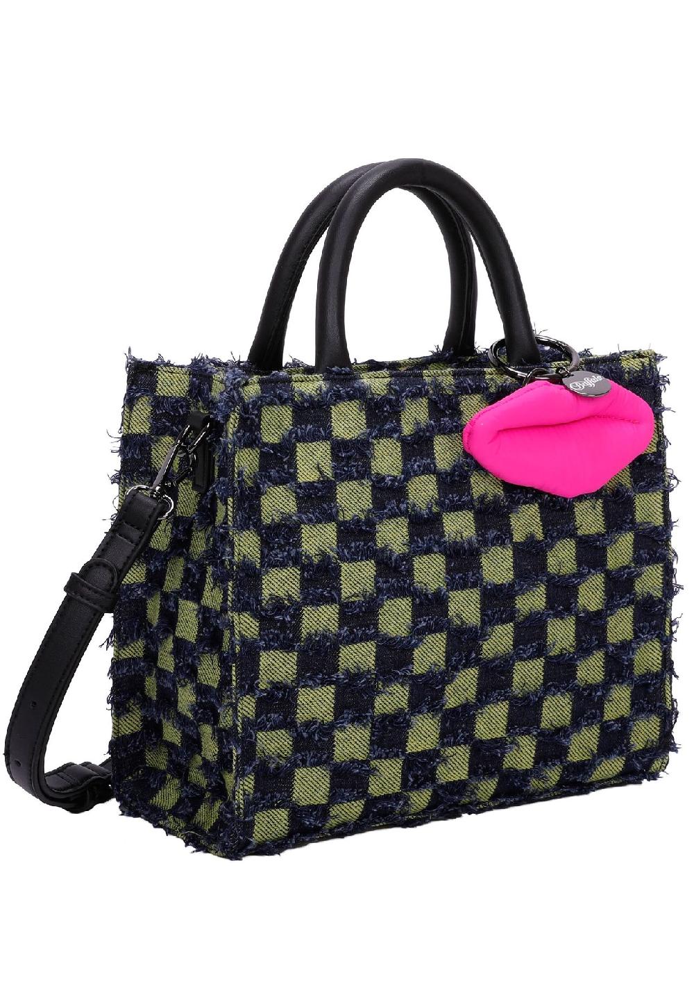 Buffalo Henkeltasche Big Boxy Collection Fancy Squares mit abnehmbarem Anhänger Großer Ausverkauf