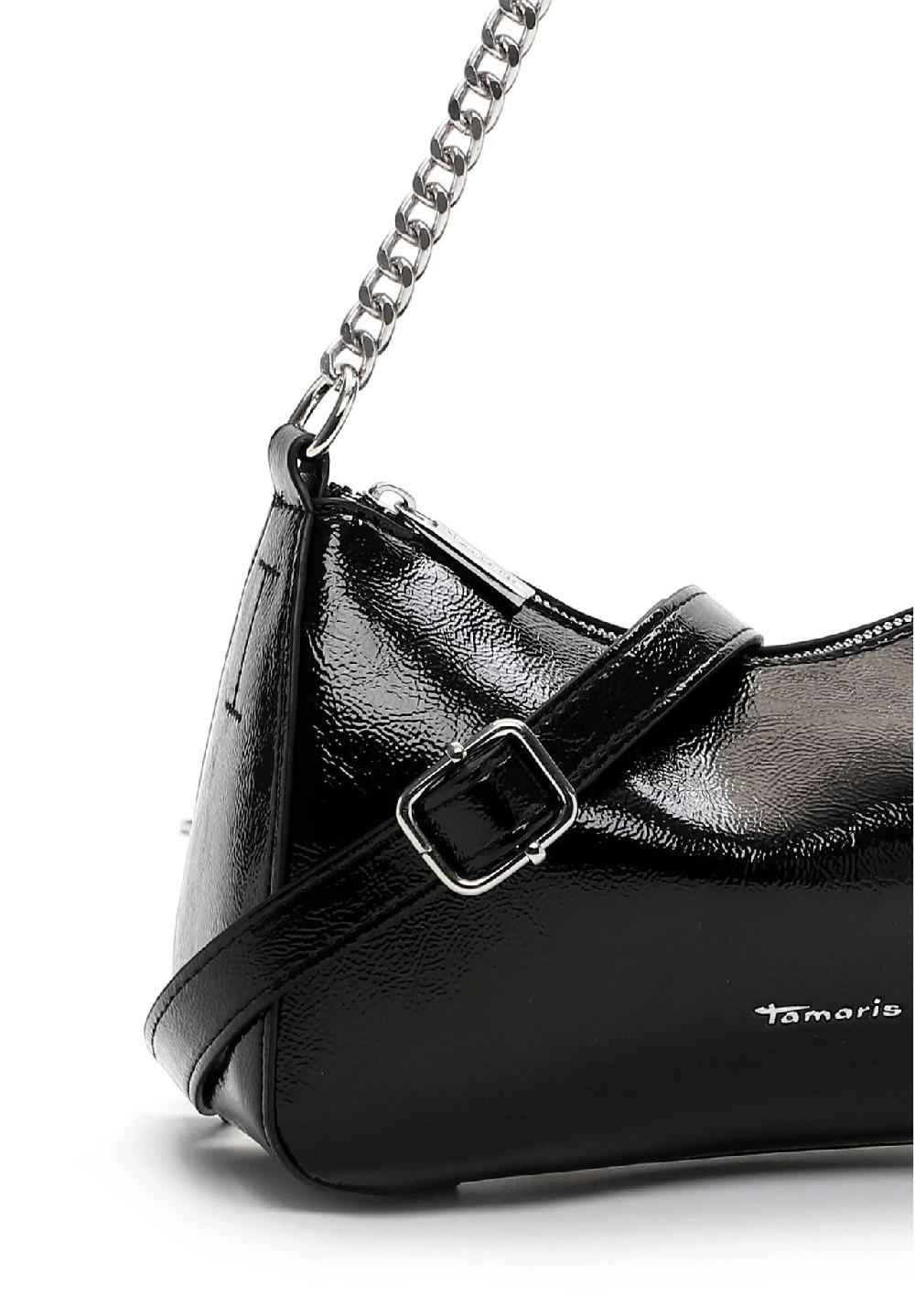 Tamaris Schultertasche "Flaviana" Lack-Optik Reißverschluss für Damen Schlussverkauf